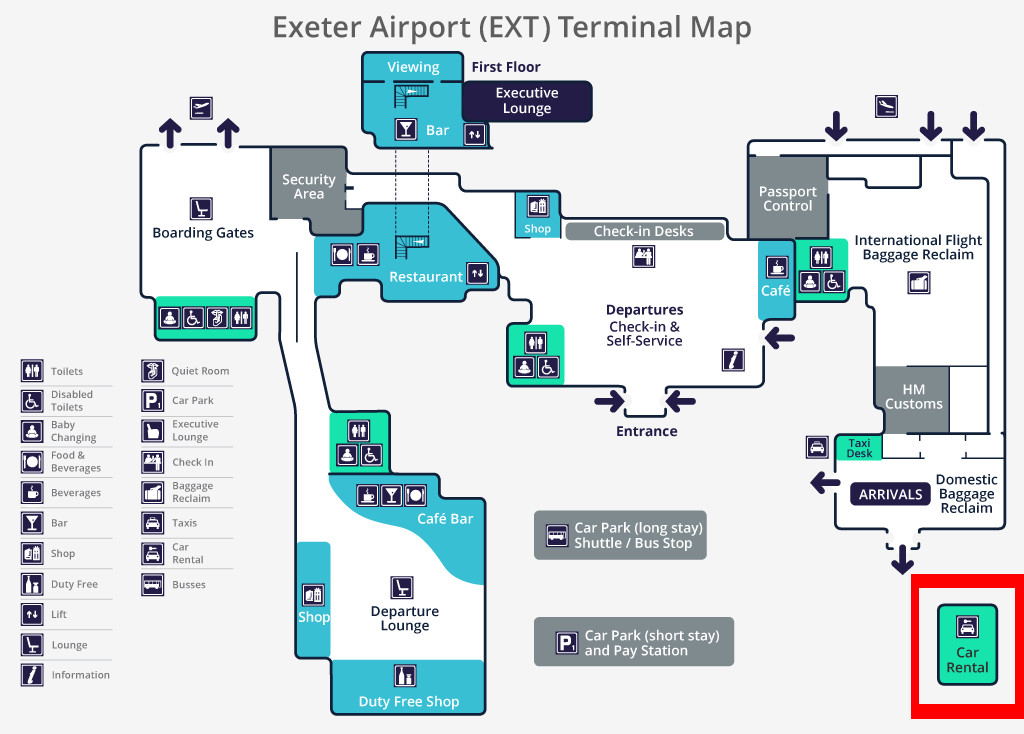 Exeter Airport Terminal Map