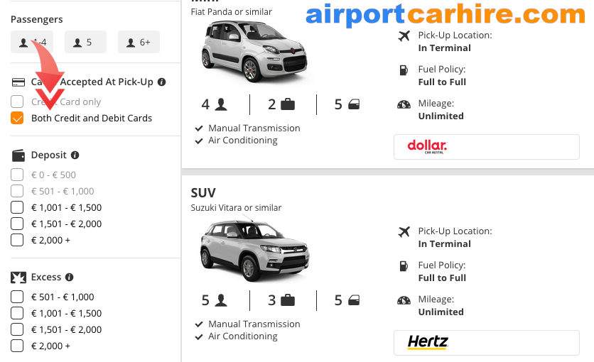 Car Hire with a Debit Card